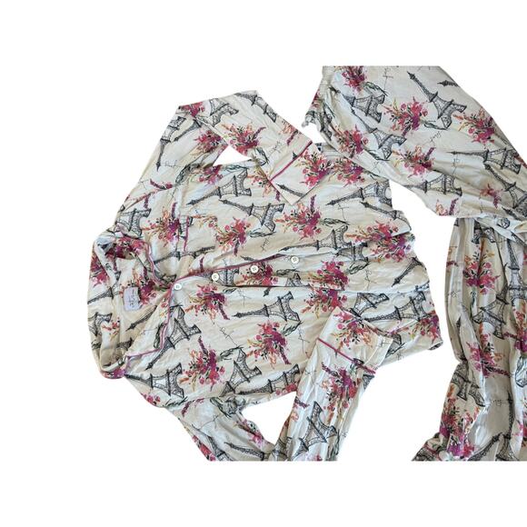 The Cat's Pajamas Paris print pajama set - Picture 6 of 9